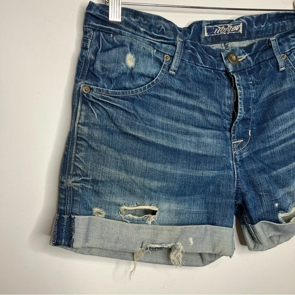Hudson distressed cuffed denim shorts‎ size 27